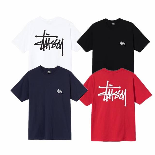 New model number: S001 Stussy Tee Classic basic printed short-sleeved T-shirt fo