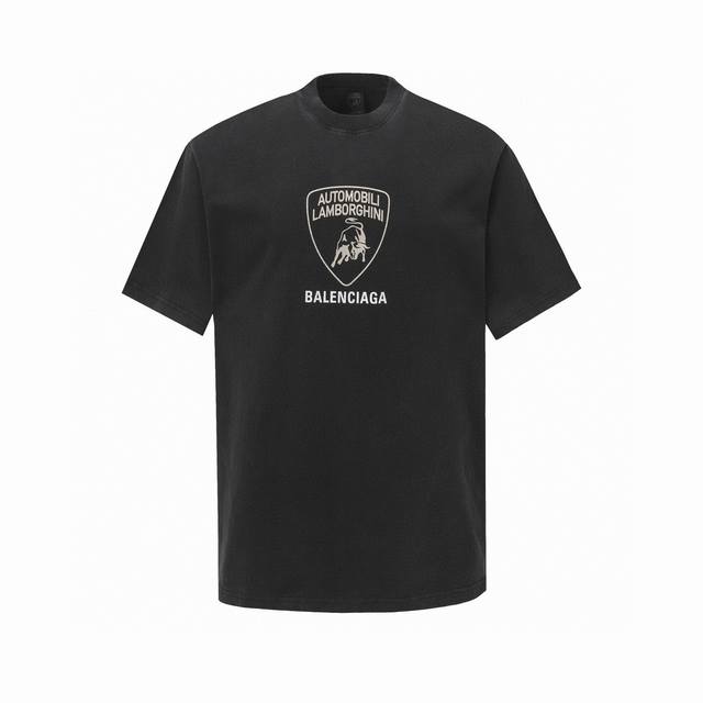 Balenciaga Paris X Lamborghini Fall25Ss Joint Series Badge Shield Washed Short S