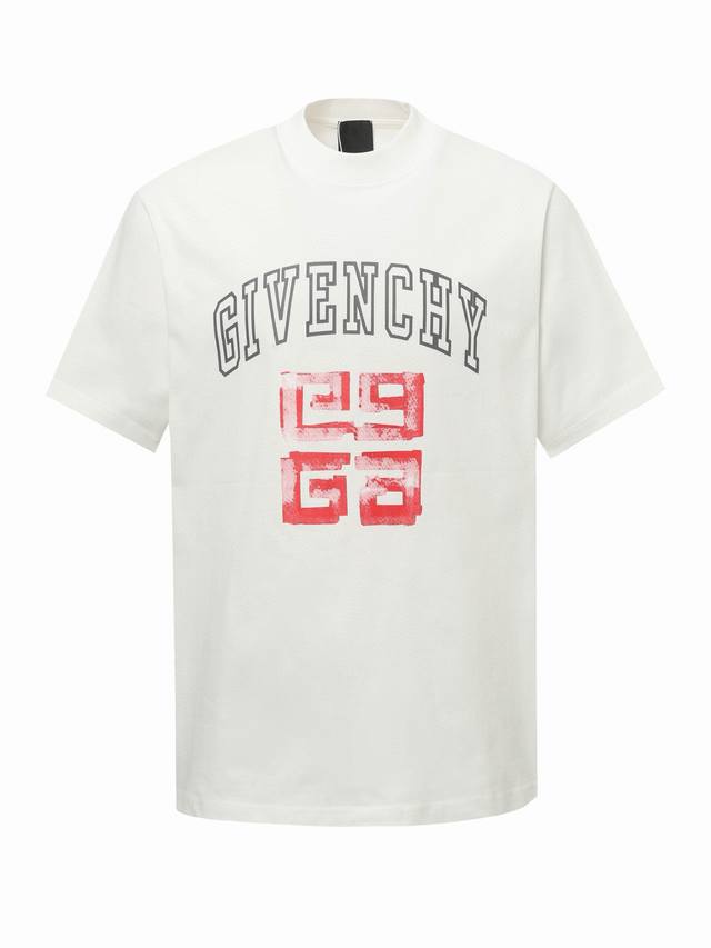 Givenchy Givenchy pattern print round neck short sleeves Custom fabric 280g weig