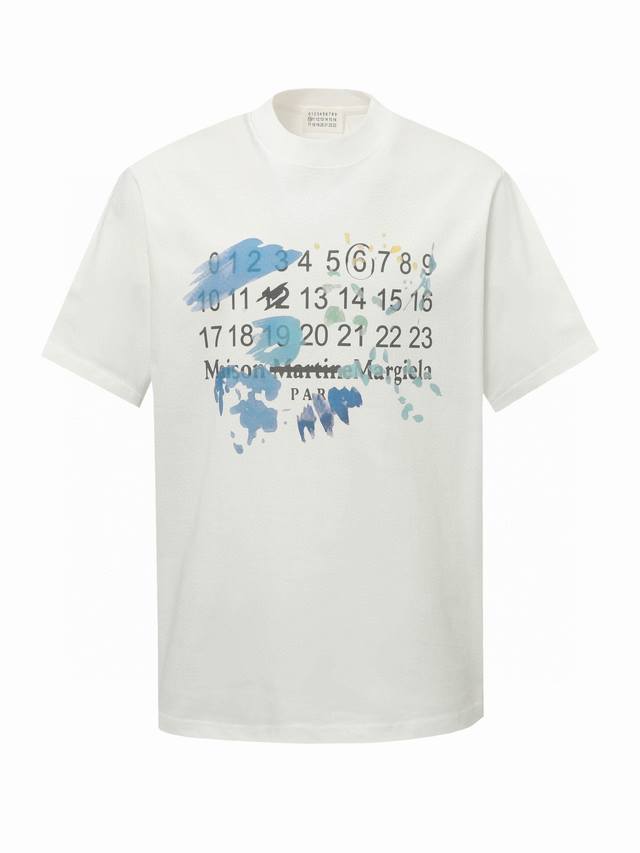 Mm6 Margiela 25Ss alphanumeric 6 printed T-shirt short sleeves The logo is exqui