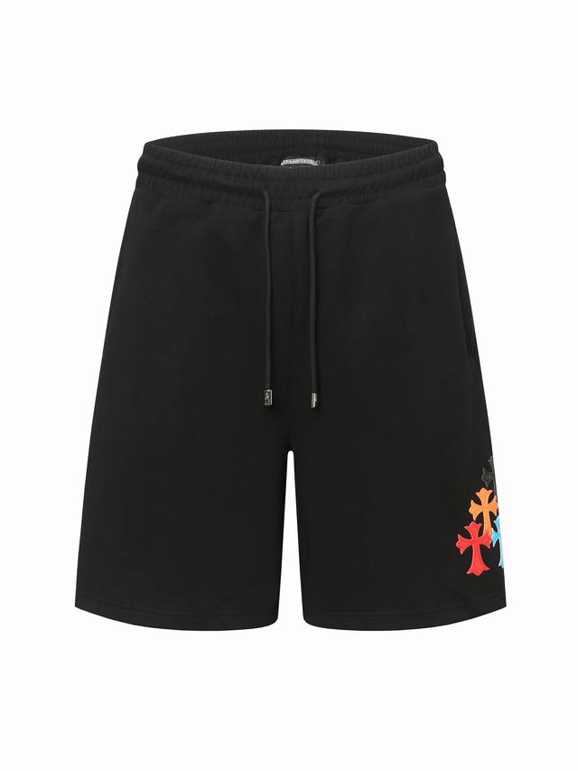 Chrome Hearts* Chrome Hearts embroidered colorful leather label shorts Hand-made