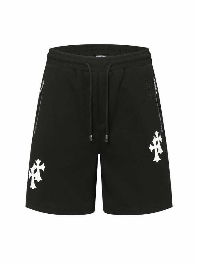 Chrome Hearts* Chrome Hearts embroidered leather label shorts Hand-made custom l