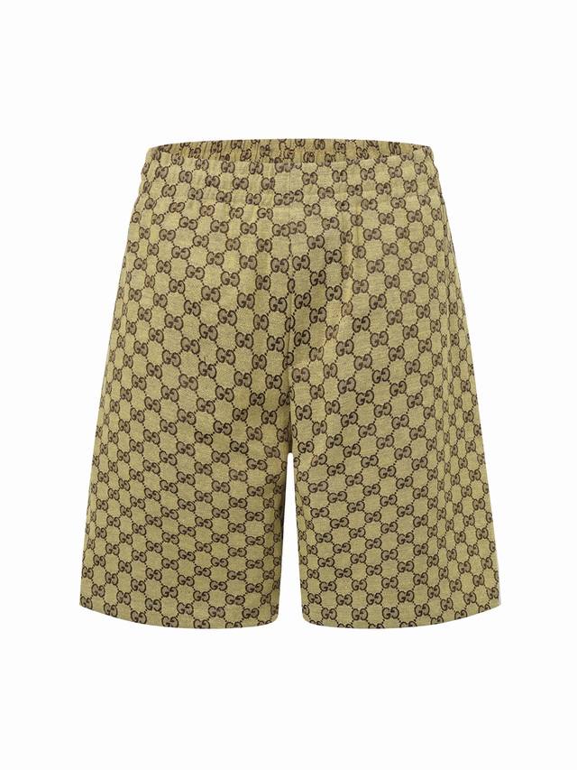 Gucc* Gucci 2025Fw Early Autumn New Blue Double G Jacquard Shorts Customized cla
