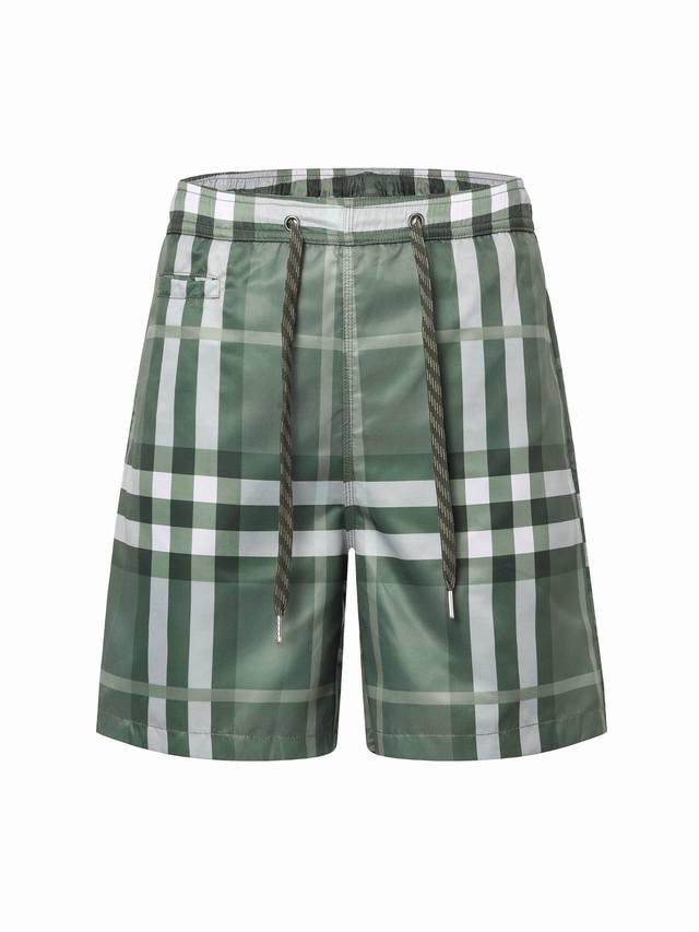 Burberry classic spring and summer new checkered elastic drawstring shorts . Mes
