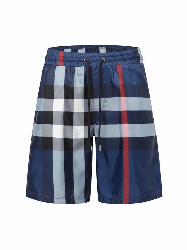 Burberry 100% polyester twill plaid shorts are dry and breathable, more practica