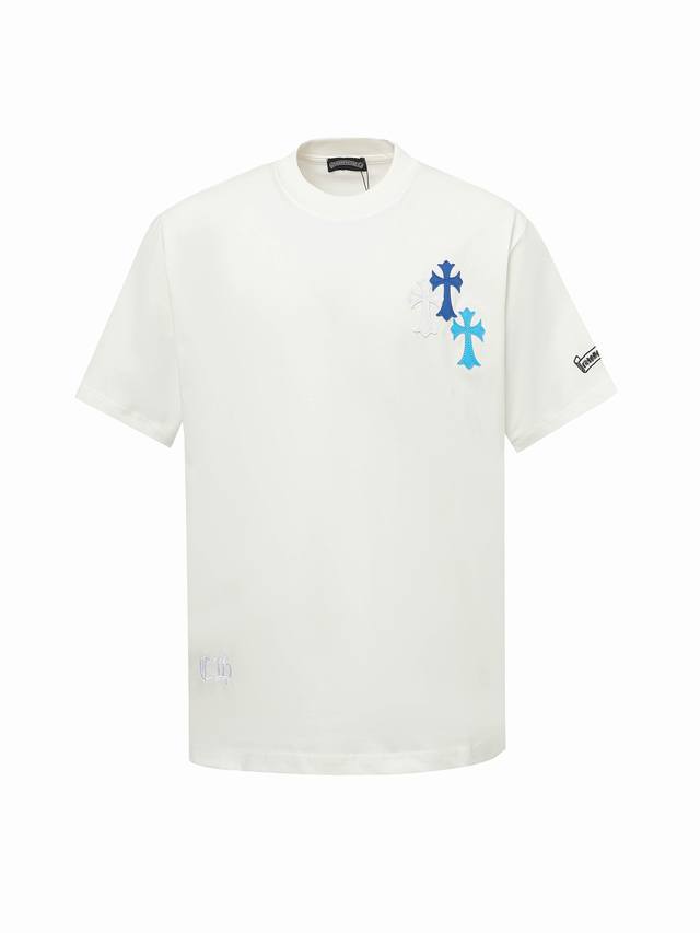 Come Heartsch Chrome Hearts 25Ss leather label short-sleeved T-shirt Direct-inje