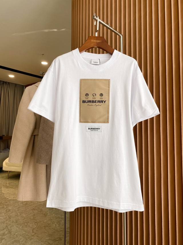 Bbr Burberry label applique loose cotton short-sleeved T-shirt Bur ace top produ