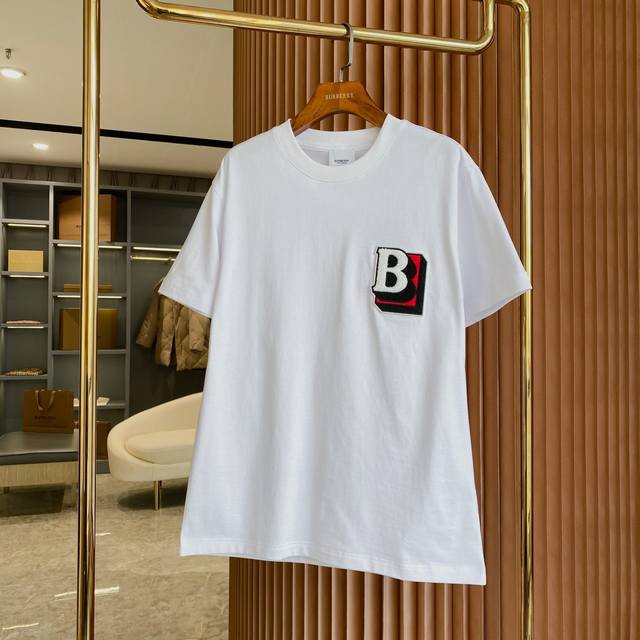 Bbr Burberry Letter Pattern Cotton Loose Short Sleeve T-shirt Bur's flagship pro