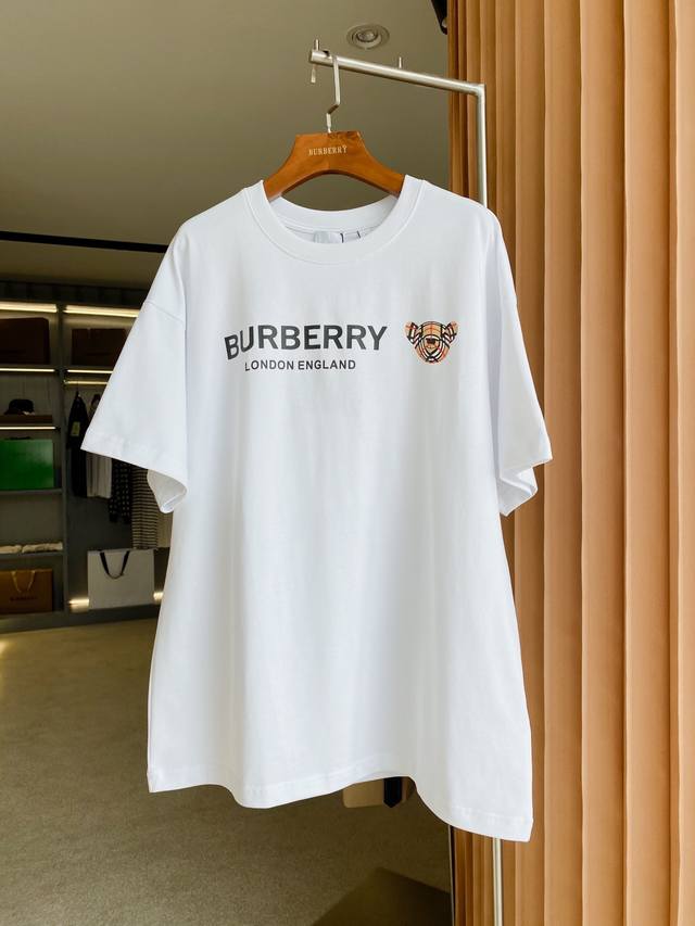 Bbr Burberry micro-logo printed bear cotton loose short-sleeved T-shirt A good p