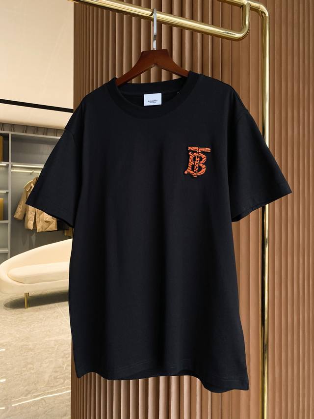 Bbr Burberry tiger print Tb exclusive logo decorated loose cotton short-sleeved