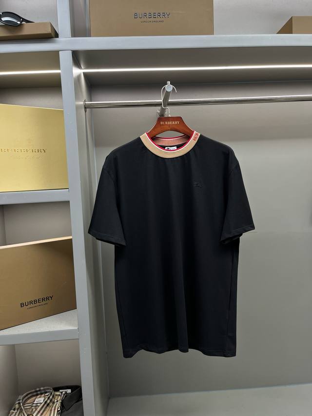 Letter collar decorated round neck knitted short-sleeved T-shirt Channel classic