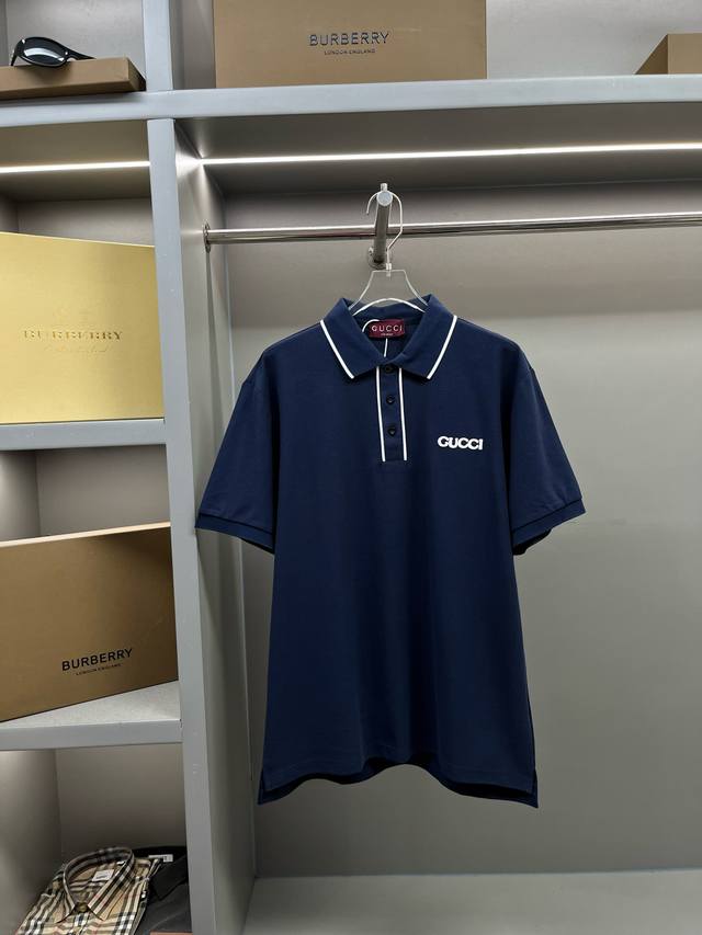 Gucci new Polo shirt with letter embroidery Original fabric, same as the officia