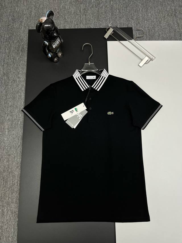 Lacoste new crocodile embroidered Polo shirt Original fabric, original custom-ma
