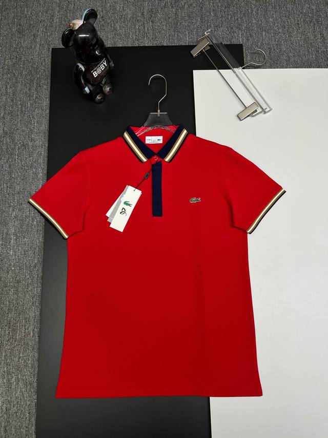 Lacoste new crocodile embroidered Polo shirt Original fabric, original custom-ma