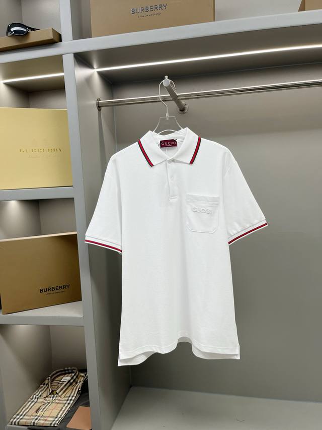 Gucci new style Polo shirt with pocket embroidery Original fabric, same as the o