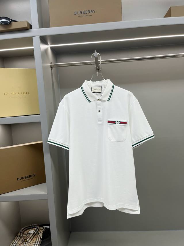 Gucci new style Polo shirt with pocket embroidery Original fabric, same as the o