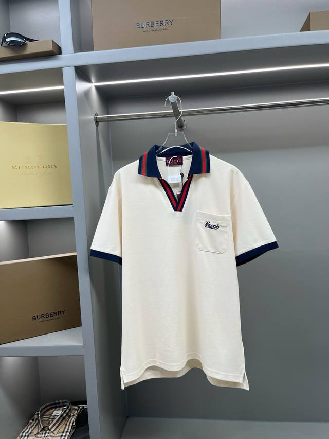 Gucci new style Polo shirt with pocket embroidery Original fabric, same as the o