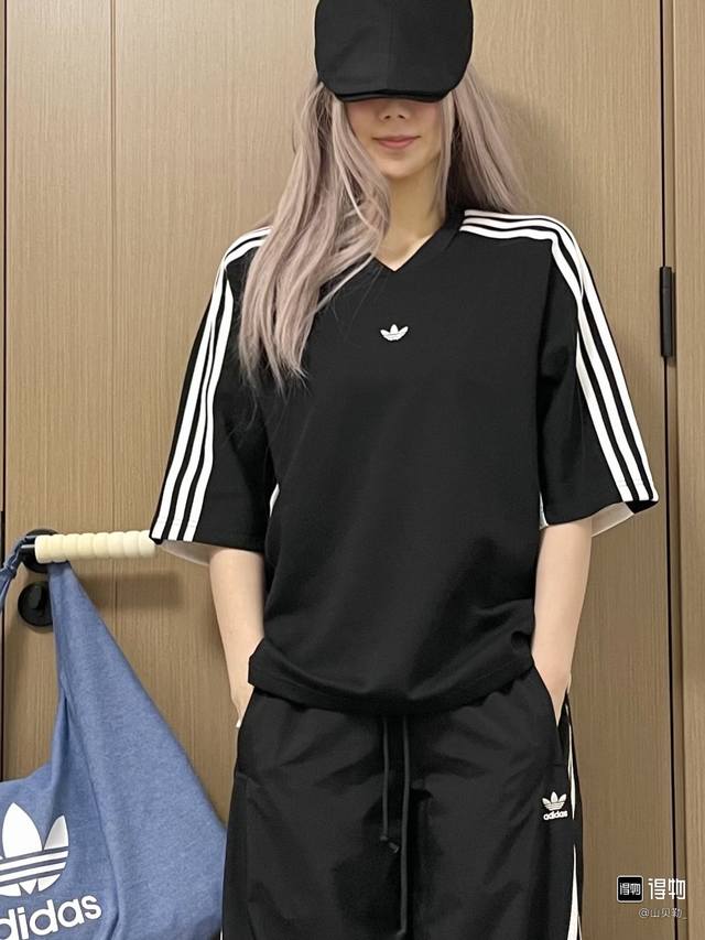 Consultation Picture Adidas 25Ss Trefoil Embroidery Splicing Short Sleeve Embroi