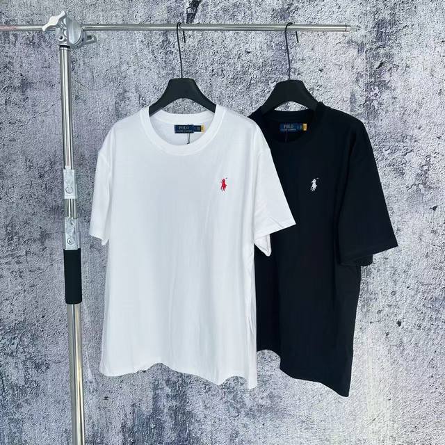 9019 Hanging Ralph Lauren 25Ss new style chest pony embroidery round neck short