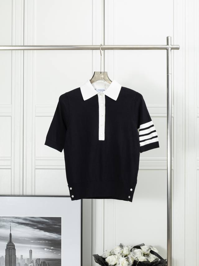 Original product, highest version Thom Browne: Polo with flowers on the back, wo