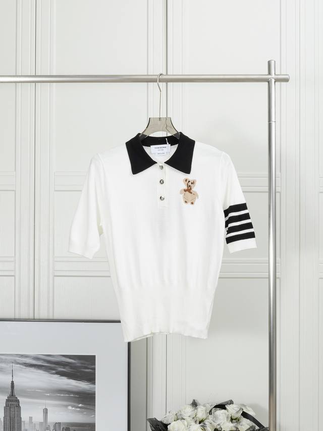 Original product, highest version Thom Browne: Bear knitted Polo for women 1:1 o