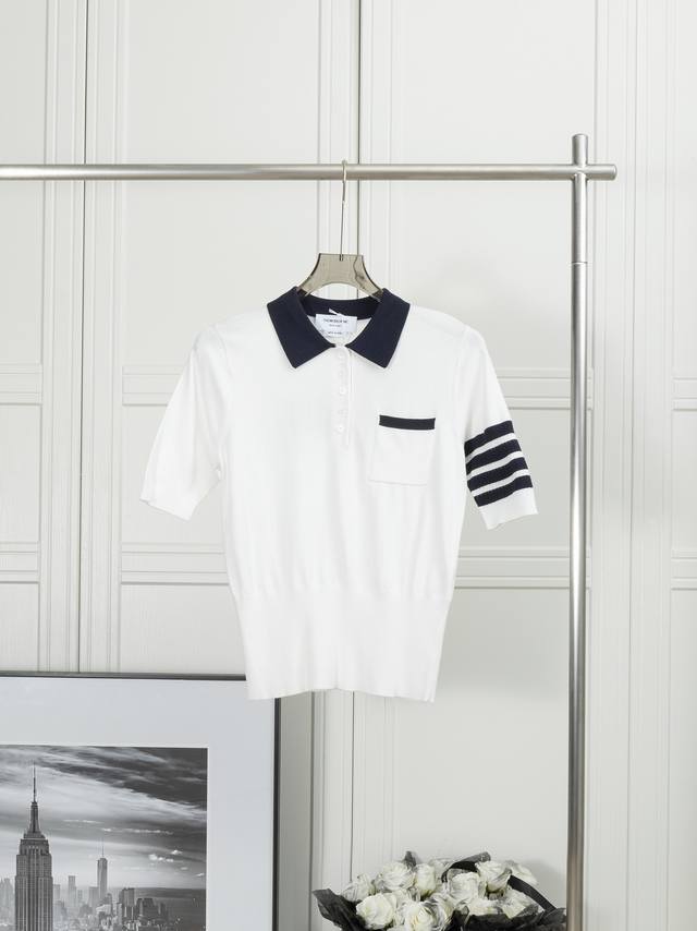 Original product, highest version Thom Browne: Puppy knitted Polo for women 1:1