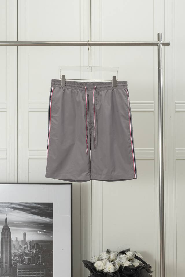 Double-sided red, white and blue webbing shorts Thombrowne Double-sided red, whi