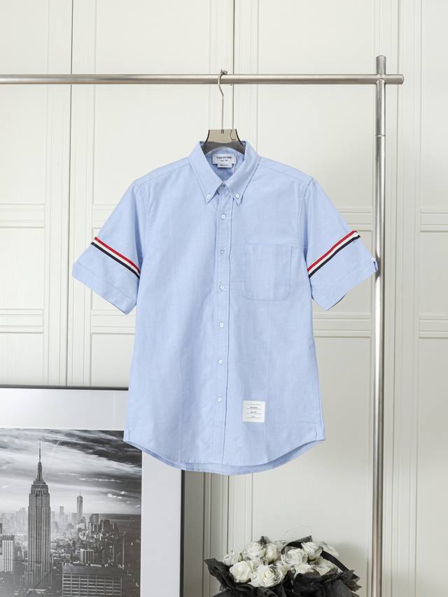 Double sleeve ribbon Oxford short-sleeved shirt Thom Browne Thom Browne classic