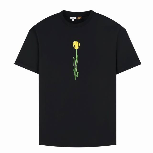 Exclusive supply of Loe tulip flower direct spray short sleeves The fabric is ma