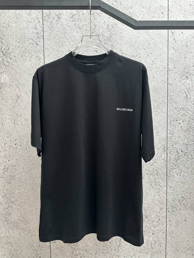 Blcg 21Ss Balenciaga front and back printed short-sleeved T-shirt in active blac