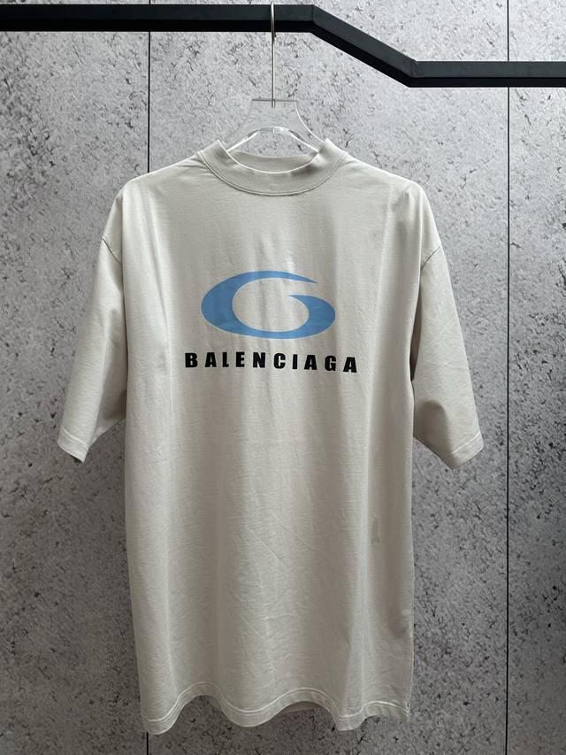 Balenciaga 24Ss catwalk logo print short sleeve T-shirt The fabric is made of Pa