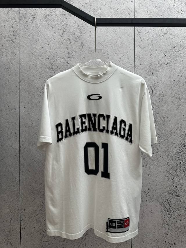 Blcg 25Ss Paris 01 jersey number series short-sleeved T-shirt black color matchi