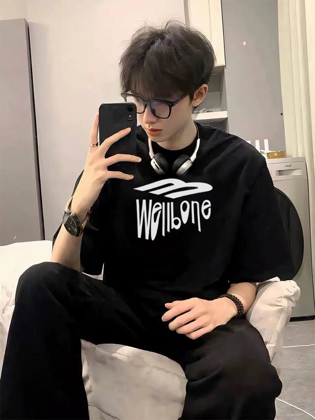 K689# We11Done -25Ss new Logo letter print short-sleeved T-shirt for men and wom