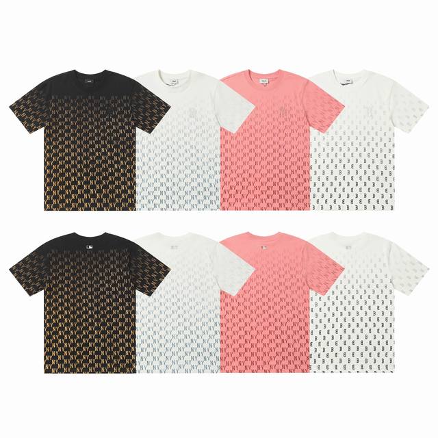 Arrived Mlb men and women couples fashion gradient old flower round neck fashion