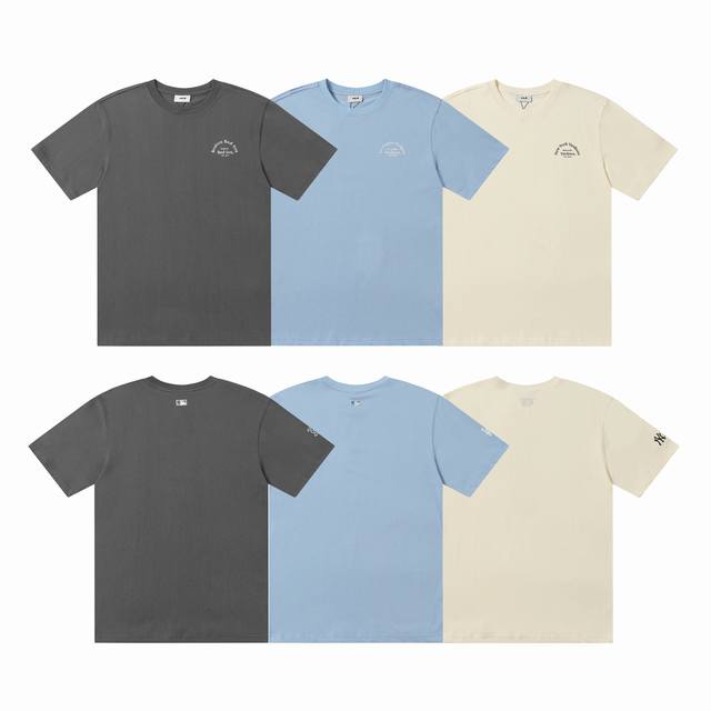 Mlb men and women couple solid color loose short-sleeved round neck fashion casu