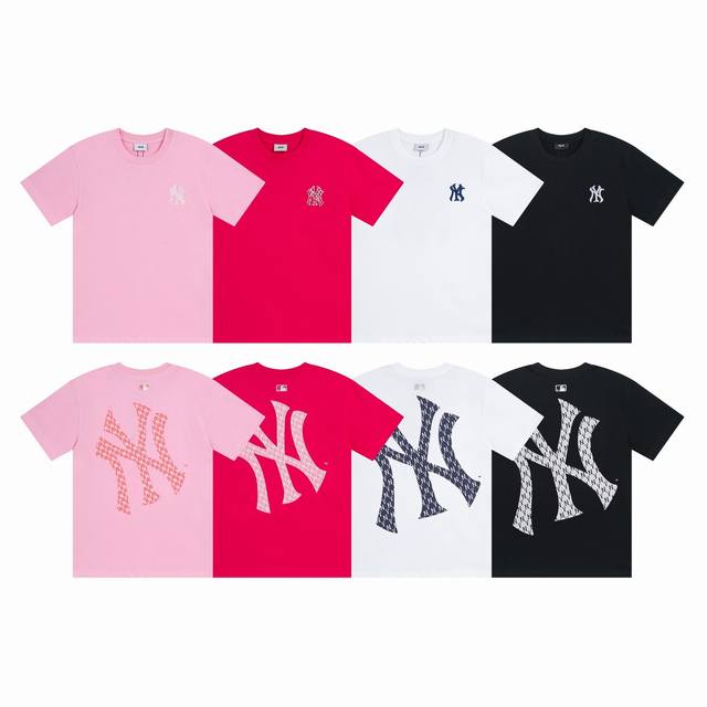 Mlb men and women couple T-shirt printing big logo old flower short sleeve sport
