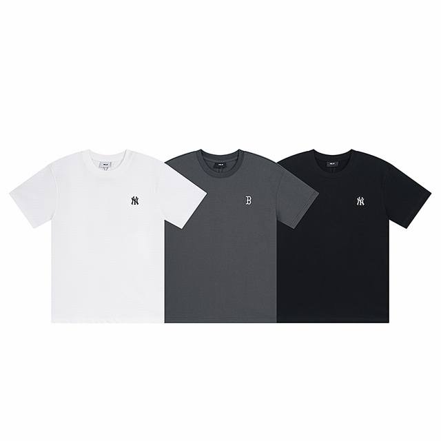 Mlb men and women couple casual T-shirt round neck pure cotton short sleeve simp
