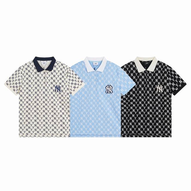 Mlb Polo shirt unisex old flower full print casual short sleeves Style number: D