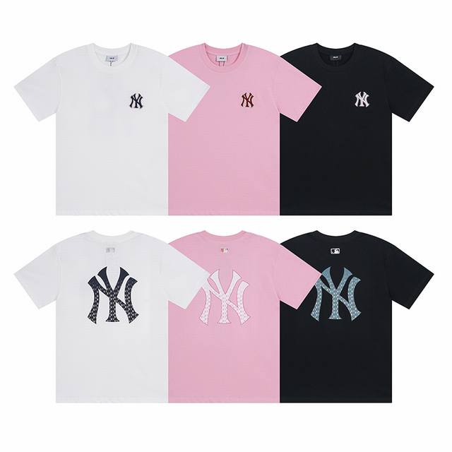 Mlb couple short-sleeved unisex Ny large retro old flower loose casual summer sp