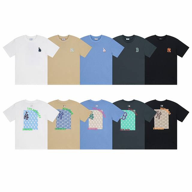 Mlb Men and women couple old flower series big logo sports T-shirt casual short