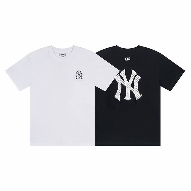 Mlb Men and women couple Ny printed embroidery classic short sleeves 24 spring a