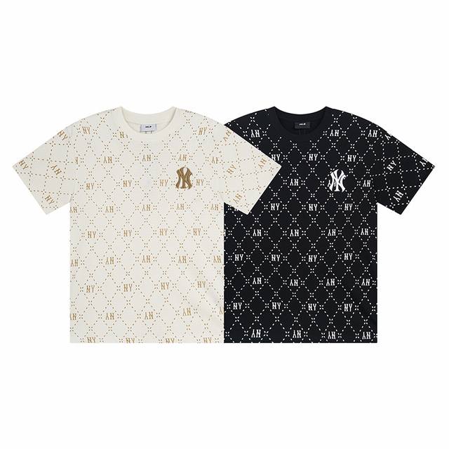 Mlb men and women couple T-shirt diamond old flower short sleeve 24 spring and s