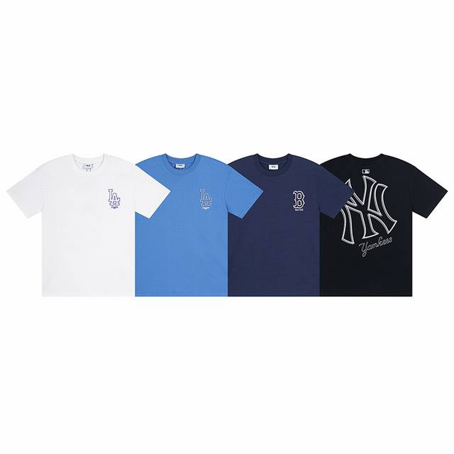 Mlb Men and women couple fashion sports short-sleeved T-shirt big logo all-match