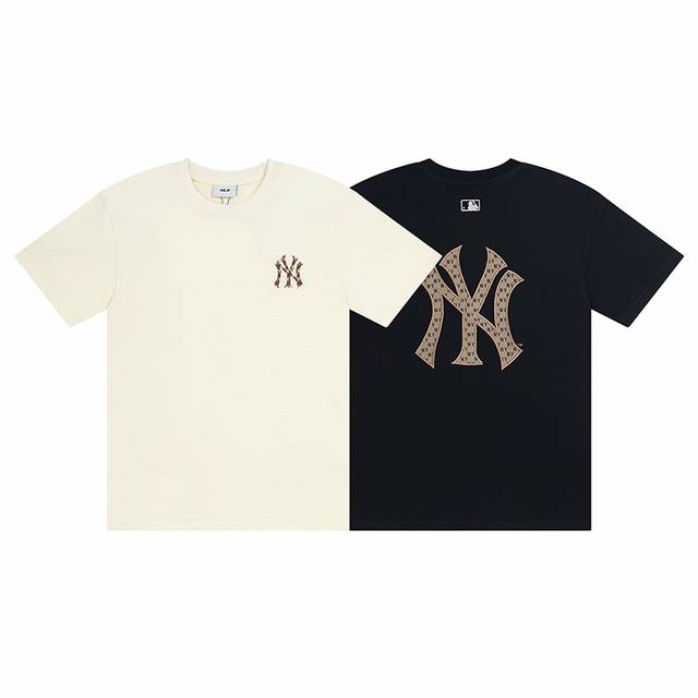 Mlb Retro old flower T-shirt for men and women couples with big logo, all-match