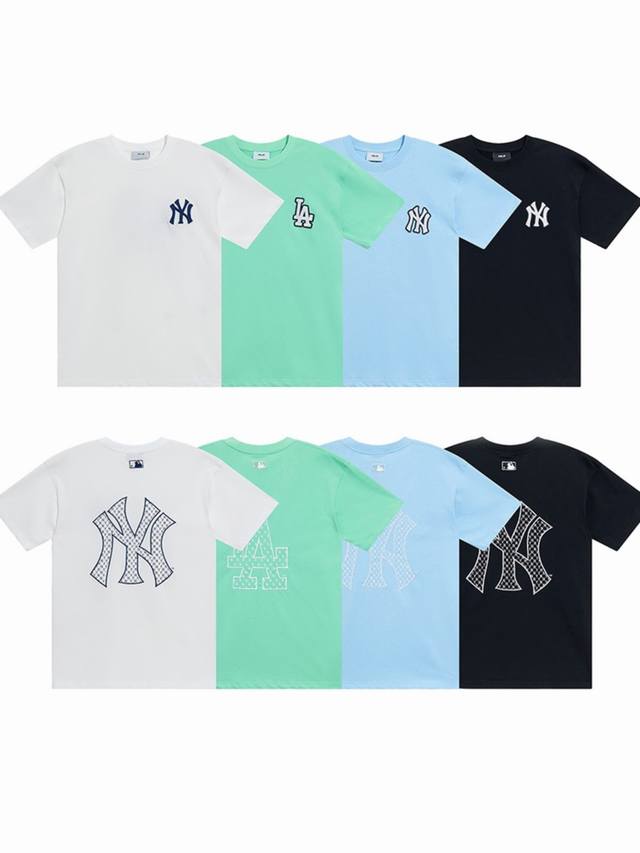 Mlb Big Logo Embroidery Print Split Pure Cotton Couple Short Sleeves Style: Dw60