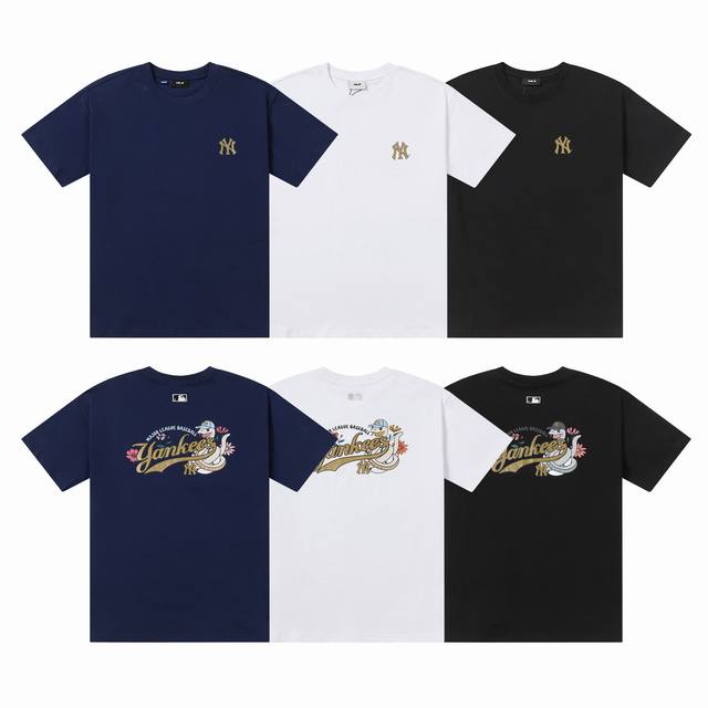 Mlb men and women couples New Year Snake Year cartoon letters fashion short-slee
