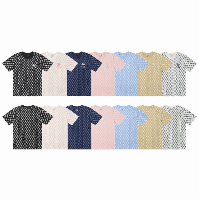 Mlb men and women couple T-shirt retro old flower round neck short sleeve sports