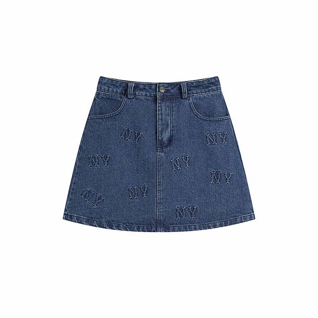 Old flower series denim short skirt commuting all-match A-line skirt 24 summer n