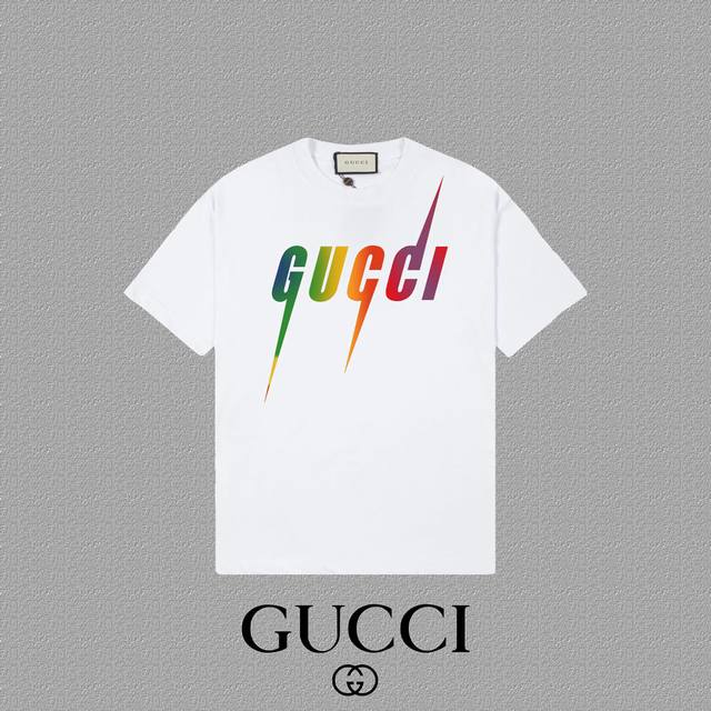 Gucci 2025Fw short-sleeved T-shirt with logo printing High-end 26S double yarn 3