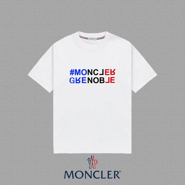 Moncler 2025Fw short-sleeved T-shirt with logo printing High-end 26S double yarn